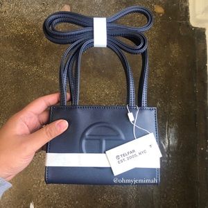 NWT Small Telfar Navy Blue Shopping Bag